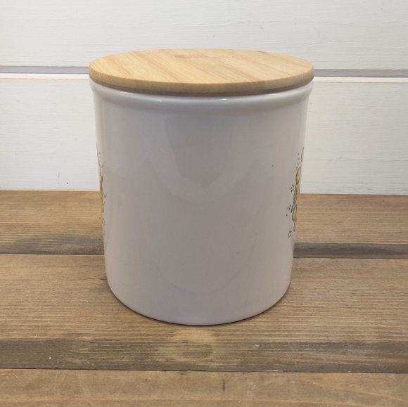 Yellow Floral Wreath & Bee Canister With Lid - Picture 3 of 8